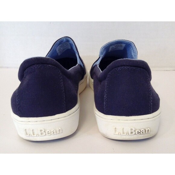 LL Bean Shoes Women 11 M Blue Eco Bay Slip On Boat Stretch Canvas Comfort Loafer - Picture 10 of 12